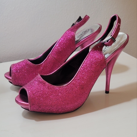 WOMENS SIZE 8 SPARKLY HEELS - Picture 6 of 6